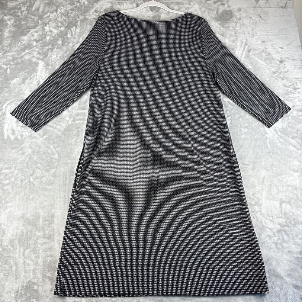 J. Jill Ponte Knit Dress Women's Medium Black‎ White Print Pockets (0991) - Picture 7 of 10